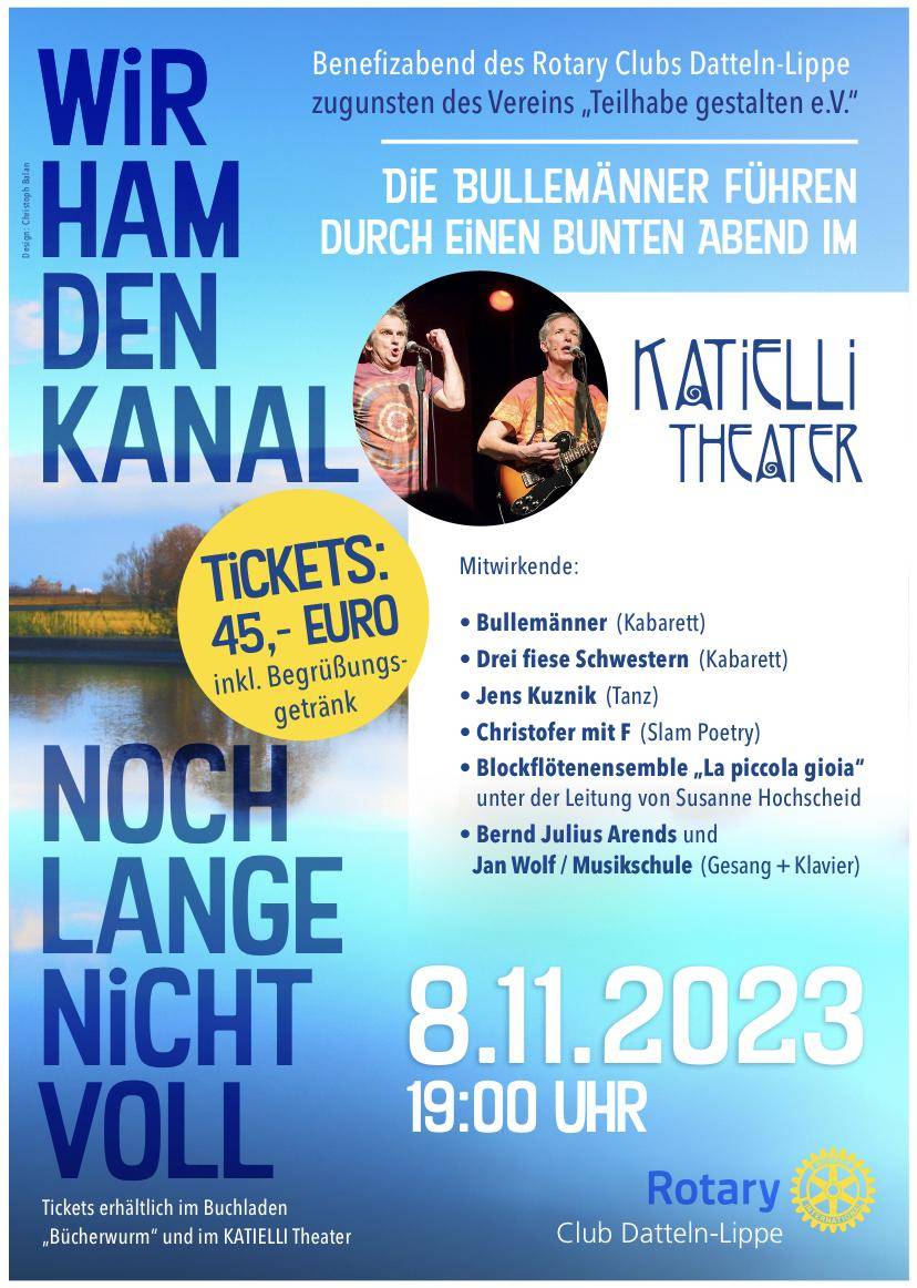 Wir Haben Den Kanal Noch Lange Nicht Voll "Wir ham den Kanal noch lange nicht voll!" - Benefiz-Abend des Rotary